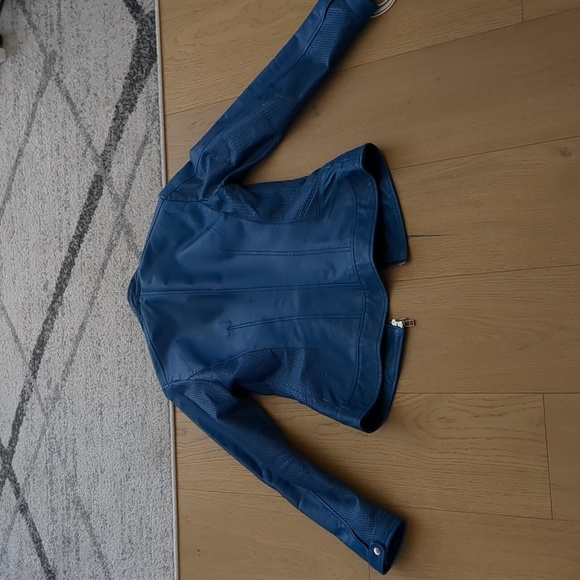 Blue Leather Jacket - Picture 2 of 2